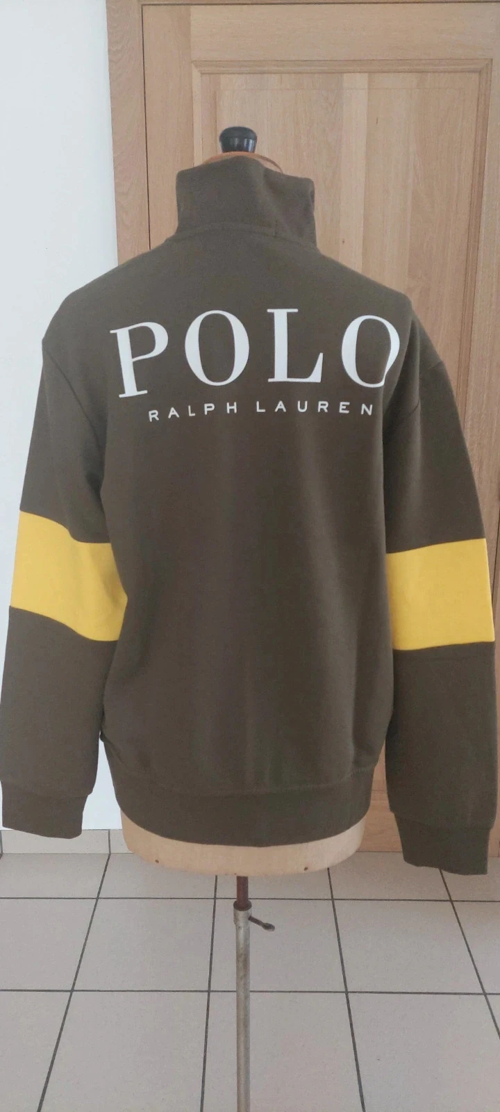 Veste zippée Polo Ralph Lauren vert kaki et jaune - Taille M – photo 4
